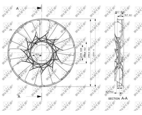 Fan Wheel, engine cooling 49831 NRF, Image 2