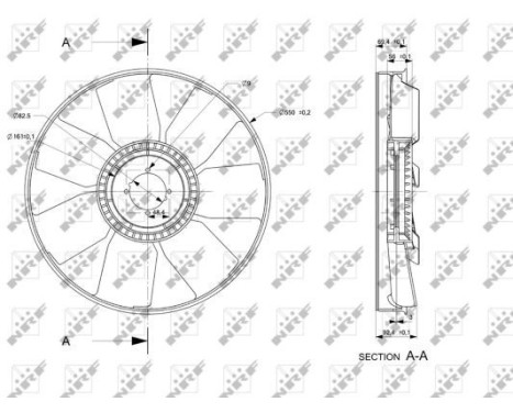 Fan Wheel, engine cooling 49849 NRF, Image 2