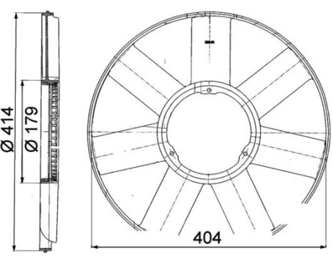 Fan Wheel, engine cooling BEHR *** PREMIUM LINE *** CFW 39 000P Mahle, Image 3