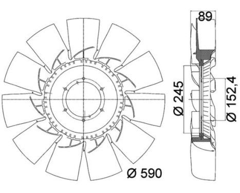 Fan Wheel, engine cooling BEHR *** PREMIUM LINE *** CFW 46 000P Mahle, Image 2