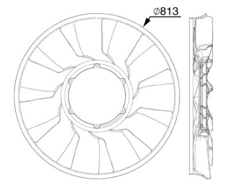 Fan Wheel, engine cooling BEHR *** PREMIUM LINE *** CFW 87 000P Mahle, Image 2