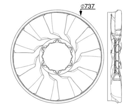 Fan Wheel, engine cooling BEHR *** PREMIUM LINE *** CFW 88 000P Mahle, Image 2