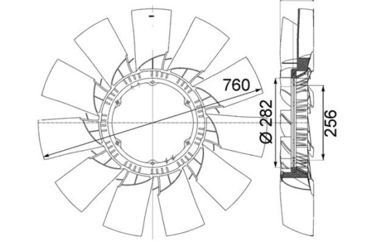 Fan Wheel, engine cooling BEHR *** PREMIUM LINE ***