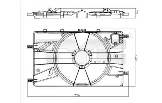 Support, cooling fan 825-0018-1 TYC