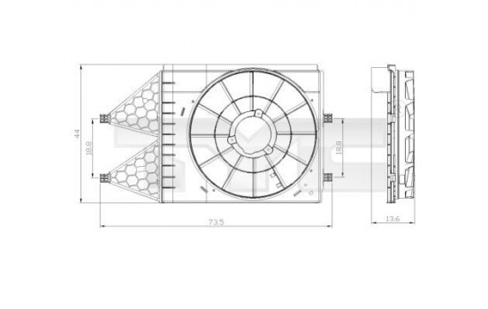 Support, cooling fan 837-0033-1 TYC
