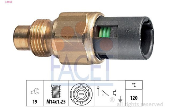 Temperature Switch, coolant warning lamp Made in Italy - OE Equivalent 7.4048 Facet