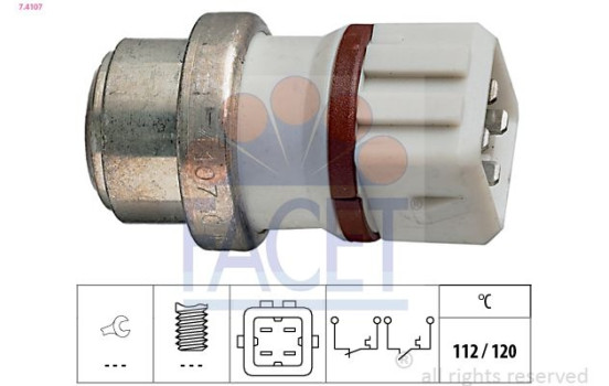 Temperature Switch, coolant warning lamp Made in Italy - OE Equivalent 7.4107 Facet