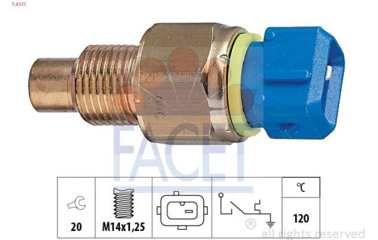 Temperature Switch, coolant warning lamp Made in Italy - OE Equivalent 7.4131 Facet