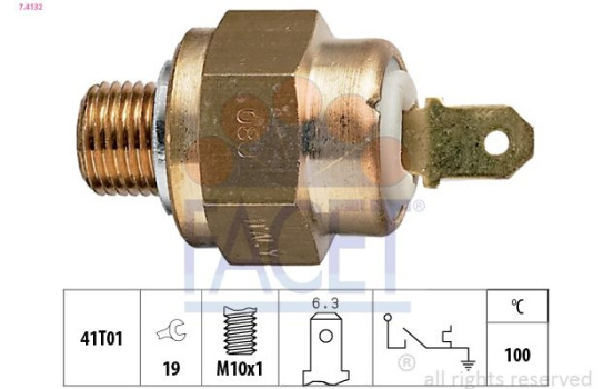 Temperature Switch, coolant warning lamp Made in Italy - OE Equivalent 7.4132 Facet