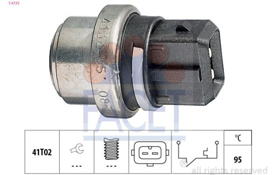 Temperature Switch, coolant warning lamp Made in Italy - OE Equivalent 7.4133 Facet