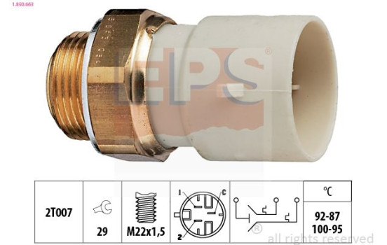 Temperature Switch, radiator fan 1.850.663 EPS Facet