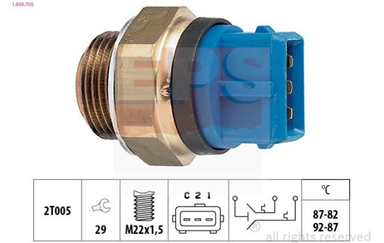 Temperature Switch, radiator fan 1.850.700 EPS Facet