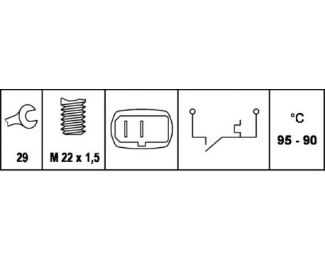 Temperature Switch, radiator fan 6ZT 007 801-001 Hella, Image 2