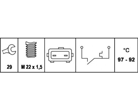 Temperature Switch, radiator fan 6ZT 007 801-051 Hella, Image 2