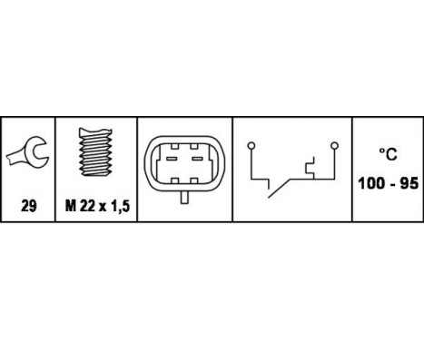 Temperature Switch, radiator fan 6ZT 007 807-001 Hella, Image 2
