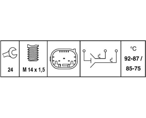 Temperature switch, radiator fan 6ZT 007 835-051 Hella, Image 2