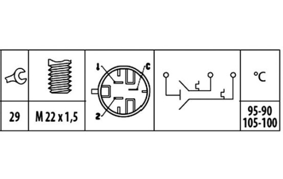 Temperature Switch, radiator fan 6ZT 181 611-071 Hella, Image 2
