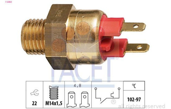 Temperature switch, radiator fan 7.5063 Facet