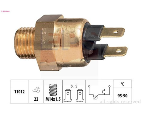 Temperature Switch, radiator fan Made in Italy - OE Equivalent 1.850.064 EPS Facet