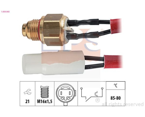 Temperature Switch, radiator fan Made in Italy - OE Equivalent 1.850.065 EPS Facet