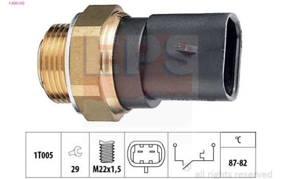 Temperature Switch, radiator fan Made in Italy - OE Equivalent 1.850.102 EPS Facet