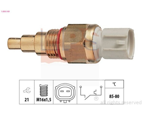 Temperature Switch, radiator fan Made in Italy - OE Equivalent 1.850.109 EPS Facet