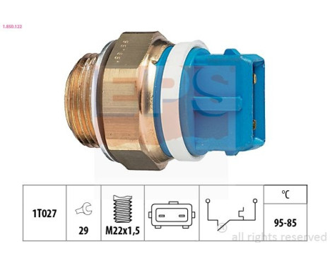 Temperature Switch, radiator fan Made in Italy - OE Equivalent 1.850.122 EPS Facet