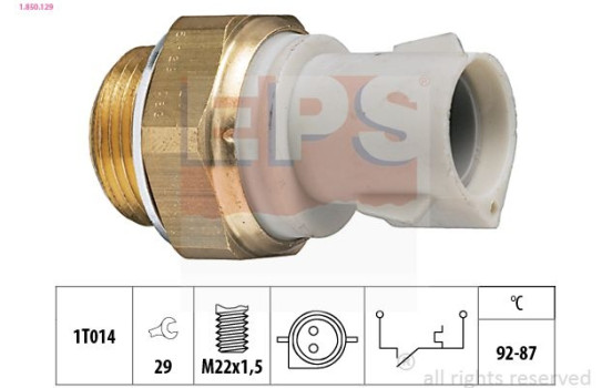 Temperature Switch, radiator fan Made in Italy - OE Equivalent 1.850.129 EPS Facet