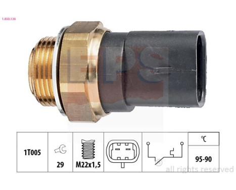 Temperature Switch, radiator fan Made in Italy - OE Equivalent 1.850.136 EPS Facet