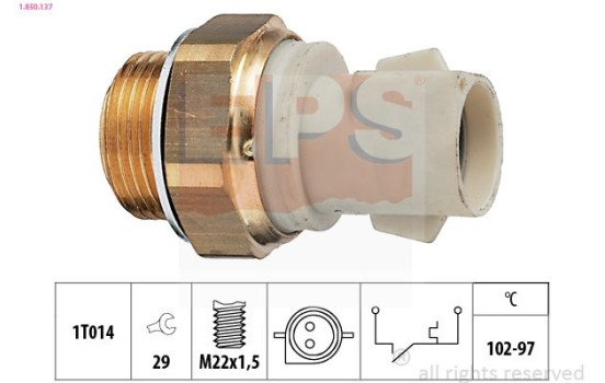 Temperature Switch, radiator fan Made in Italy - OE Equivalent 1.850.137 EPS Facet