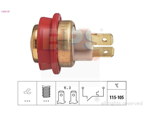 Temperature Switch, radiator fan Made in Italy - OE Equivalent 1.850.143 EPS Facet