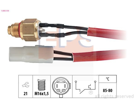 Temperature Switch, radiator fan Made in Italy - OE Equivalent 1.850.150 EPS Facet