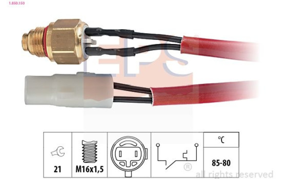 Temperature Switch, radiator fan Made in Italy - OE Equivalent 1.850.150 EPS Facet