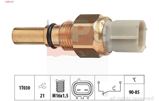 Temperature Switch, radiator fan Made in Italy - OE Equivalent 1.850.151 EPS Facet