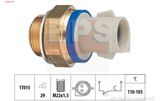 Temperature Switch, radiator fan Made in Italy - OE Equivalent 1.850.165 EPS Facet