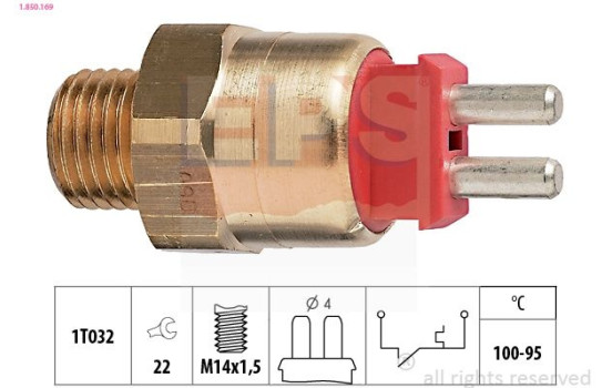 Temperature Switch, radiator fan Made in Italy - OE Equivalent 1.850.169 EPS Facet