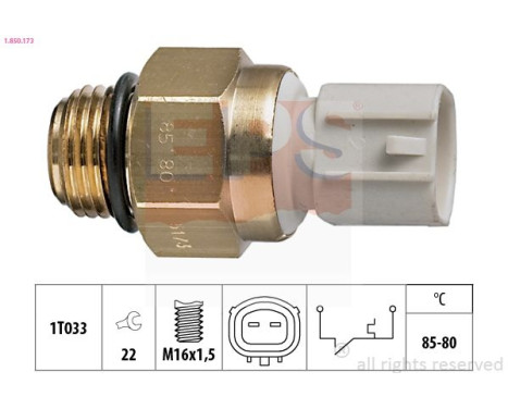 Temperature Switch, radiator fan Made in Italy - OE Equivalent 1.850.173 EPS Facet