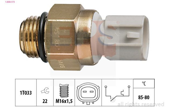 Temperature Switch, radiator fan Made in Italy - OE Equivalent 1.850.173 EPS Facet