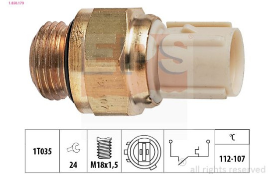Temperature Switch, radiator fan Made in Italy - OE Equivalent 1.850.179 EPS Facet