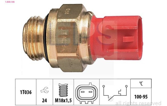 Temperature Switch, radiator fan Made in Italy - OE Equivalent 1.850.186 EPS Facet