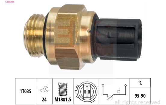 Temperature Switch, radiator fan Made in Italy - OE Equivalent 1.850.196 EPS Facet