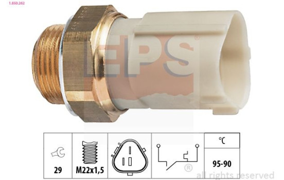 Temperature Switch, radiator fan Made in Italy - OE Equivalent 1.850.262 EPS Facet