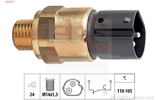 Temperature Switch, radiator fan Made in Italy - OE Equivalent 1.850.273 EPS Facet