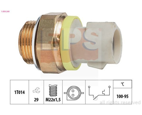 Temperature Switch, radiator fan Made in Italy - OE Equivalent 1.850.280 EPS Facet