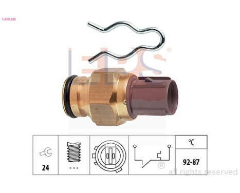 Temperature Switch, radiator fan Made in Italy - OE Equivalent 1.850.285 EPS Facet