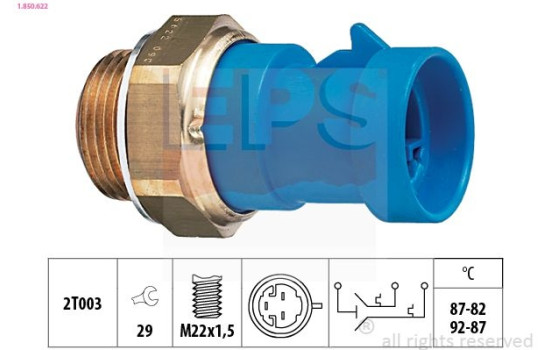 Temperature Switch, radiator fan Made in Italy - OE Equivalent 1.850.622 EPS Facet