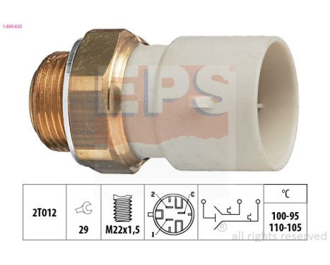 Temperature Switch, radiator fan Made in Italy - OE Equivalent 1.850.632 EPS Facet