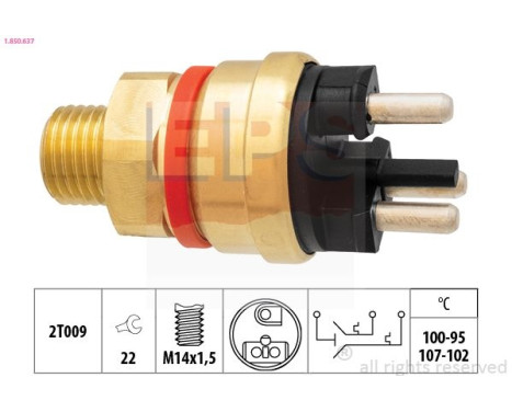 Temperature Switch, radiator fan Made in Italy - OE Equivalent 1.850.637 EPS Facet