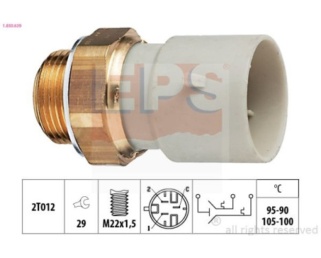 Temperature Switch, radiator fan Made in Italy - OE Equivalent 1.850.639 EPS Facet