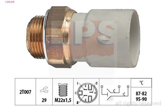 Temperature Switch, radiator fan Made in Italy - OE Equivalent 1.850.645 EPS Facet